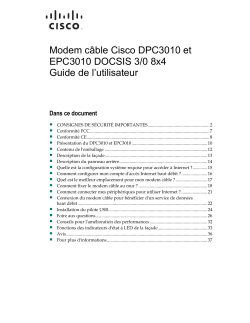 Cisco Model DPC3010 and EPC3010 DOCSIS 3.0 8x4 Cable Modem User Guide (International French)