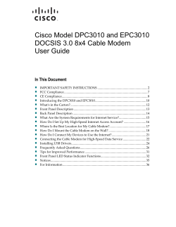 Cisco Model DPC3010 and EPC3010 DOCSIS 3.0 8x4 Cable Modem User Guide (English)