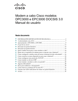 Cisco Model DPC3000 and EPC3000 DOCSIS 3.0 Cable Modem User Guide (Portuguese)