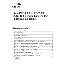 Cisco Model DPC3000 and EPC3000 DOCSIS 3.0 Cable Modem User Guide (Hungarian)