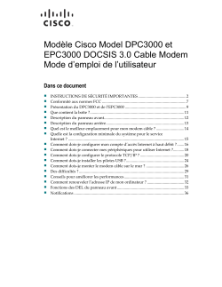 Cisco Model DPC3000 and EPC3000 DOCSIS 3.0 Cable Modem User Guide (French)