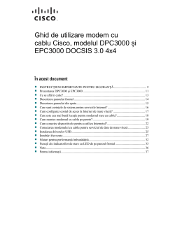Cisco Model DPC3000 and EPC3000 DOCSIS 3.0 4x4 Cable Modem User Guide (Romanian)