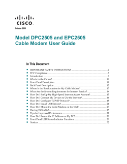 Model DPC2505 and EPC2505 Cable Modem User Guide
