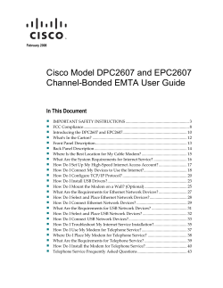 Cisco Model DPC2607 and EPC2607 Channel-Bonded EMTA User Guide