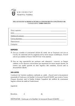 Sol licitud d'acreditaci dels coneixements ling stics de catal en l' mbit docent