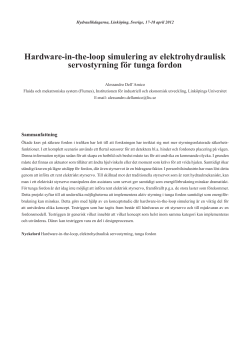 Hardware-in-the-loop simulering av elektrohydraulisk servostyrning f r tunga fordon - Alessandro Dell Amico, LiU