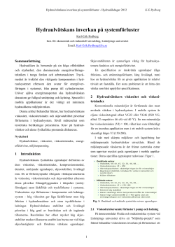 Hydraulv tskans inverkan p systemf rluster - Karl-Erik Rydberg, LiU