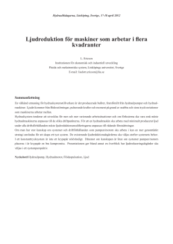 Ljudreduktion f r maskiner som arbetar i flera kvadranter - Liselott Ericson, LiU