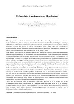 Hydrauliska transformatorer i hjullastare - Kim Heybroek, VCE