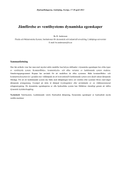 J mf relse av ventilsystems dynamiska egenskaper - Bo Andersson, LiU