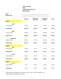 2016 Medical Premiums