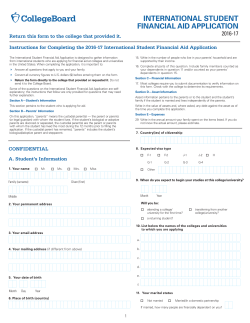 2016-2017 International Student Financial Aid Application