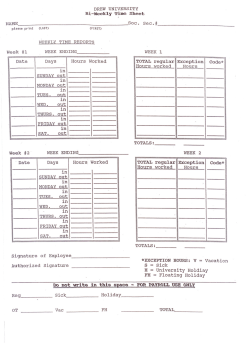 Bi-Weekly Time-Sheet