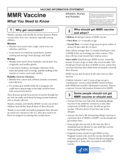 G. What you Need to Know Measles, Mumps and Rubella Vaccines Vaccine Information Statement (VIS)