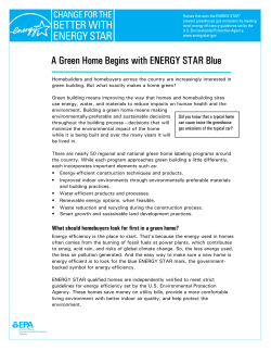 Fact Sheet: A Green Home Begins with ENERGY STAR Blue