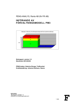 Slunga, K. (2010). Inf&ouml;rande av f&ouml;rvaltningsmodell pm3. Peng-analysrapport.