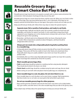 Reusable Grocery Bags: A Smart Choice But Play It Safe