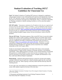 Final SET Guidelines