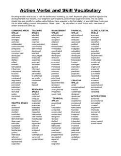 action verbs and skill vocabulary