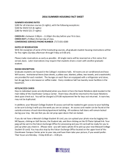 Graduate Summer Housing Fact Sheet