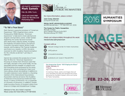 2016 Humanities Symposium Brochure