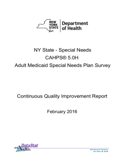 Statewide Plan Survey Results-SNP