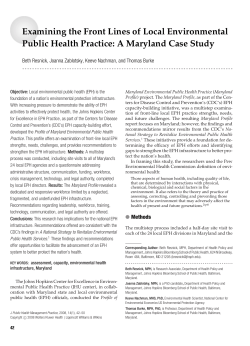 Assessing the Front Lines of Local Environmental Public Health Practice