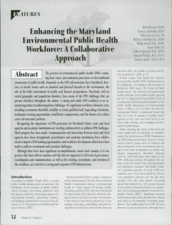 Enhancing the Maryland Environmental Public Health Workforce: A Collaborative Approach