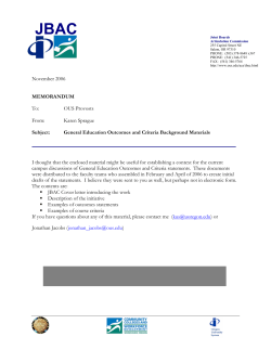 General Education Outcomes and Criteria Background Materials