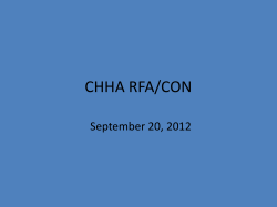 CHHA RFA/CON Presentation