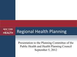 Presentation to the Planning Committee of the Public Health and Health Planning Council