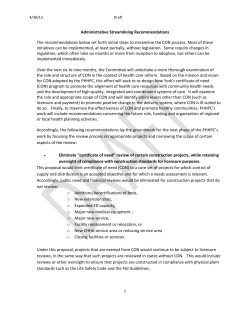 Administrative Streamlining Recommendations