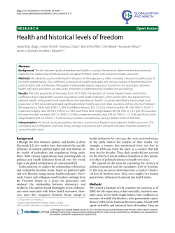 Biggs SL, Dell EM, Dixon VL, Joffres MR, Beyrer C, Wilson K,Orbinski JJ, Mills E. Health and historical levels of freedom. Global Health . 2010 May;6(11).