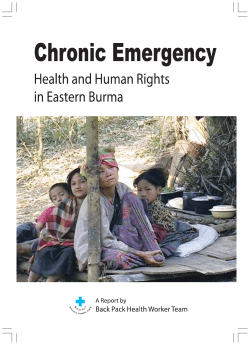 "Chronic Emergency: Health and Human Rights in Eastern Burma"