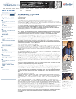 Baltimore Sun Article