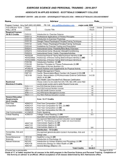 aas exercise science personal training 2016-2017 w progression plan