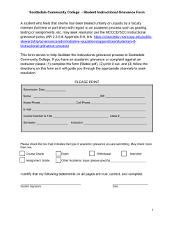 Scottsdale Community College - Student Instructional Grievance Form