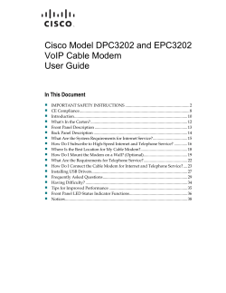 Cisco Model DPC3202 and EPC3202 VoIP Cable Modem User Guide