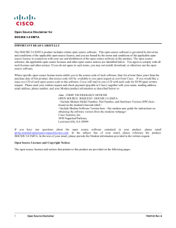 Open Source Disclaimer for DOCSIS 3.0 EMTA (DPQ/EPC3212_Pinehurst)