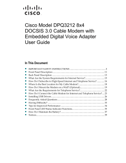 Cisco Model DPQ3212 8x4 DOCSIS 3.0 Cable Modem with Embedded Digital Voice Adapter User Guide