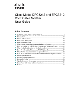 Cisco Model DPC3212 and EPC3212 VoIP Cable Modem User Guide