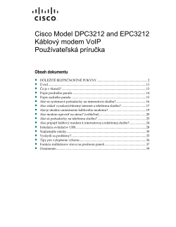 Cisco Model DPC3212 and EPC3212 8x4 DOCSIS 3.0 Cable Modem User Guide (Slovak)