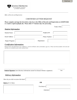 Certified Letter Request Form