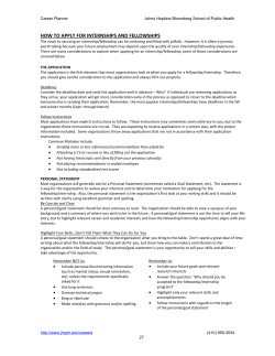 How to Apply for Internships and Fellowships