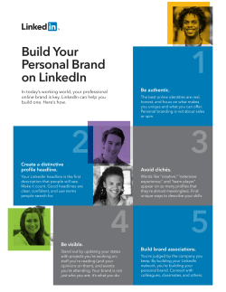 Building your Personal Professional Brand