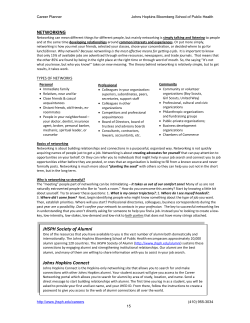 Networking (from Career Planner)