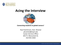April 9, 2013 - Acing the Interview