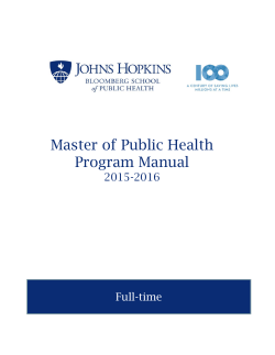 2015-2016 Full-time MPH Student Manual