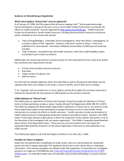 Guidance on ClinicalTrials.gov Registration