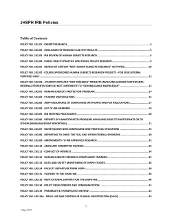 IRB Policies